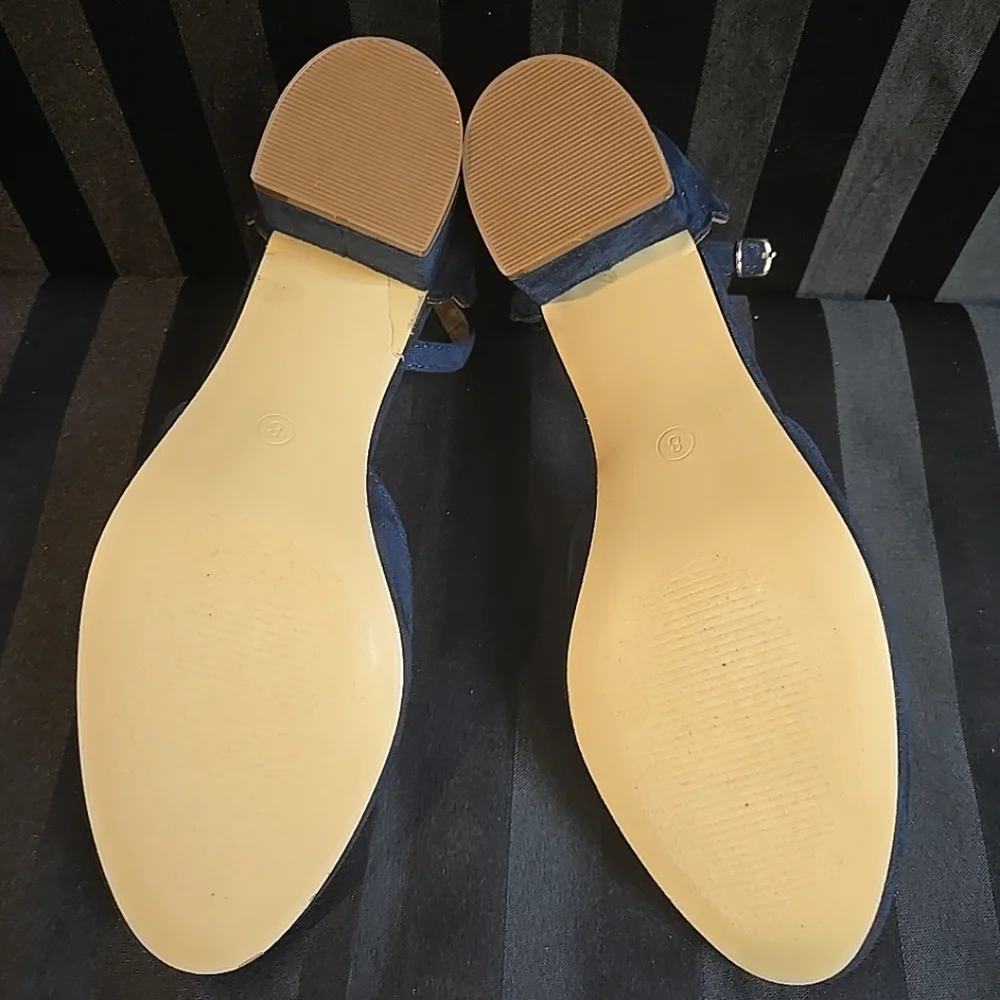 New No Box Journee Collection Women's US 8 Edna Pump Heels Navy Blue - Picture 13 of 13